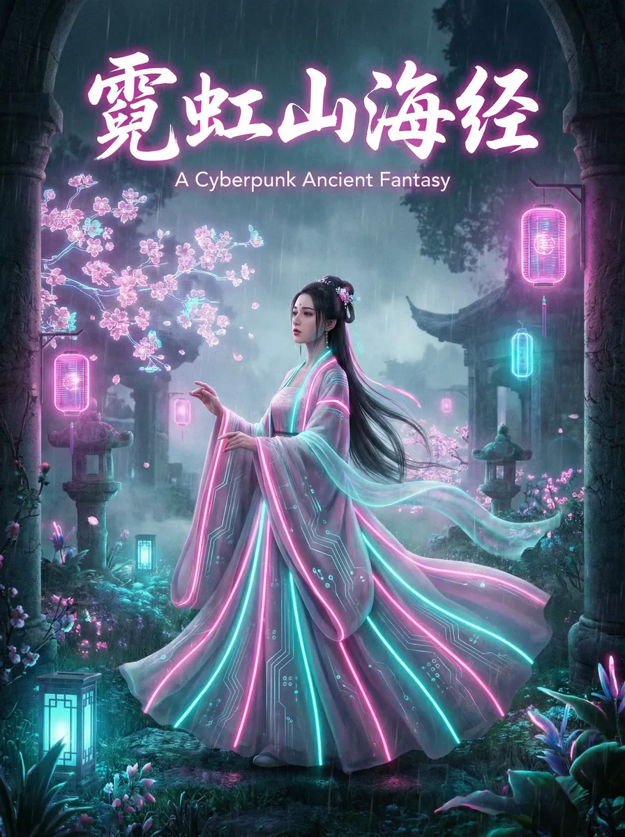 小仓优子老公 古风奇缘短剧 - 霓虹山海经海报