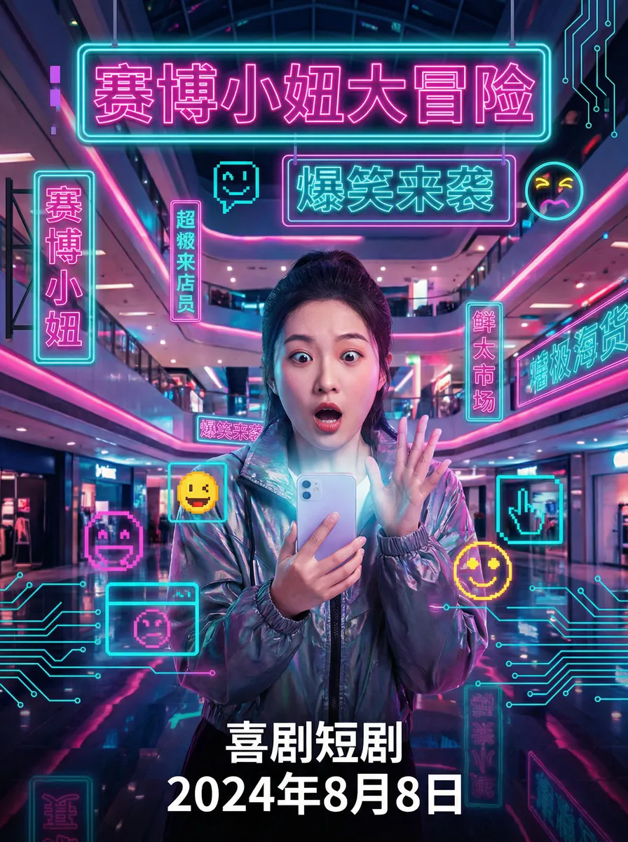 小仓优子老公 搞笑喜剧短剧 - 赛博小妞大冒险海报